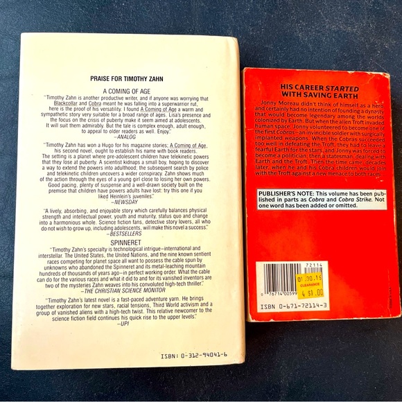Cascade Point and Other Stories by Timothy Zahn (First Edition) + Cobras Two - Picture 2 of 16